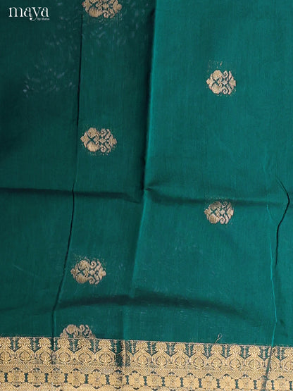 Green & Maroon-Semi silkcotton salwar unstitch
