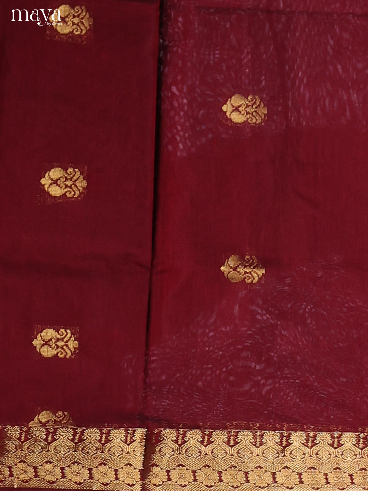 Maroon & Green-Semi silkcotton salwar unstitch