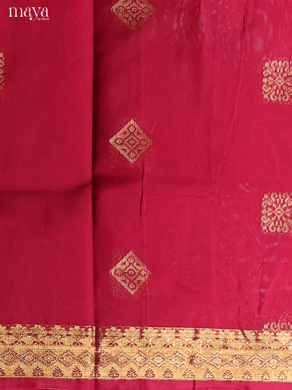 Red & Blue-Semi silkcotton salwar unstitch