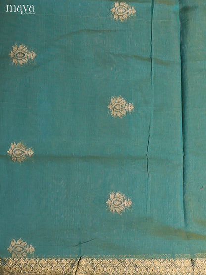 Green & Orange -Semi silkcotton salwar unstitch