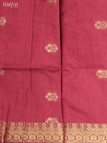 Red & Green-Semi silkcotton salwar unstitch