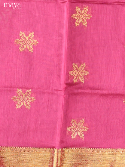 Pink & Blue-Semi silkcotton salwar unstitch