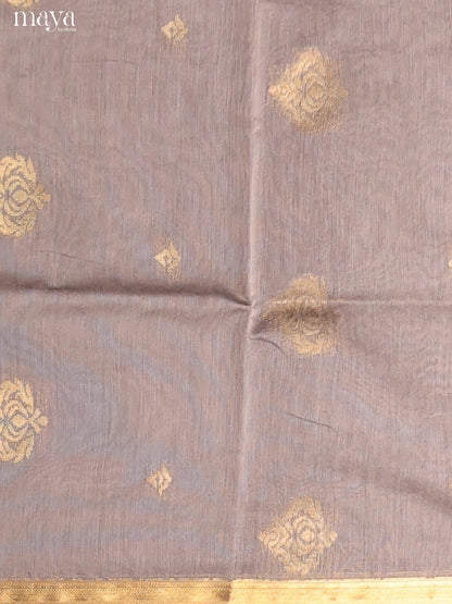 Grey & Green-Semi silkcotton salwar unstitch