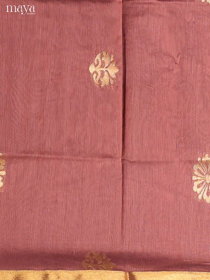 Brown & Grey-Semi silkcotton salwar unstitch