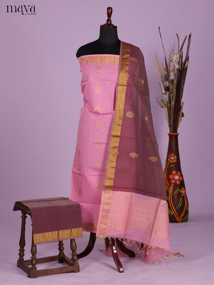Baby Pink  -Semi silkcotton salwar unstitch