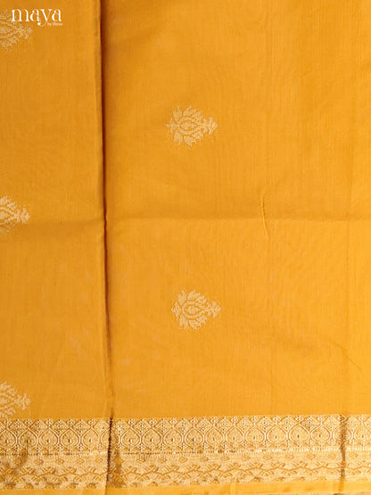 Yellow & Orange-Semi silkcotton salwar unstitch