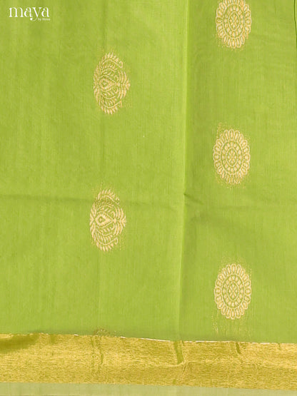 Light Green & Onion pink-Semi silkcotton salwar unstitch