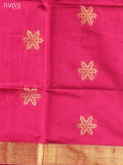 Pink & Green-Semi silkcotton salwar unstitch