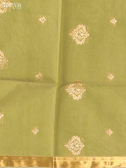 Green & Pink-Semi silkcotton salwar unstitch