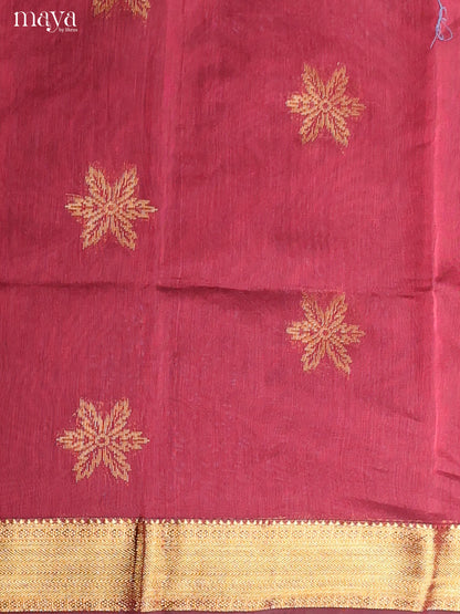 Maroon & Green-Semi silkcotton salwar unstitch