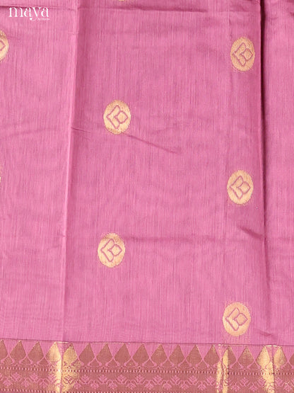 Pink & Blue -Semi silkcotton salwar unstitch