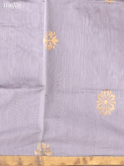 Greyish Blue & Brown -Semi silkcotton salwar unstitch