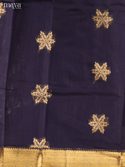 Blue & Maroon -Semi silkcotton salwar unstitch