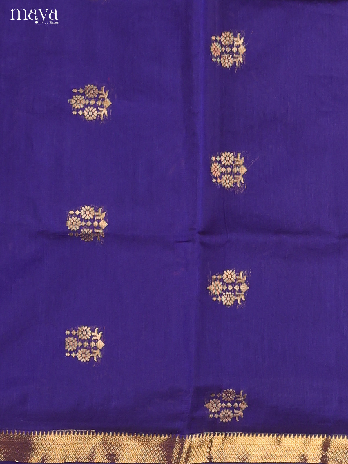 Blue & Maroon-Semi silkcotton salwar unstitch