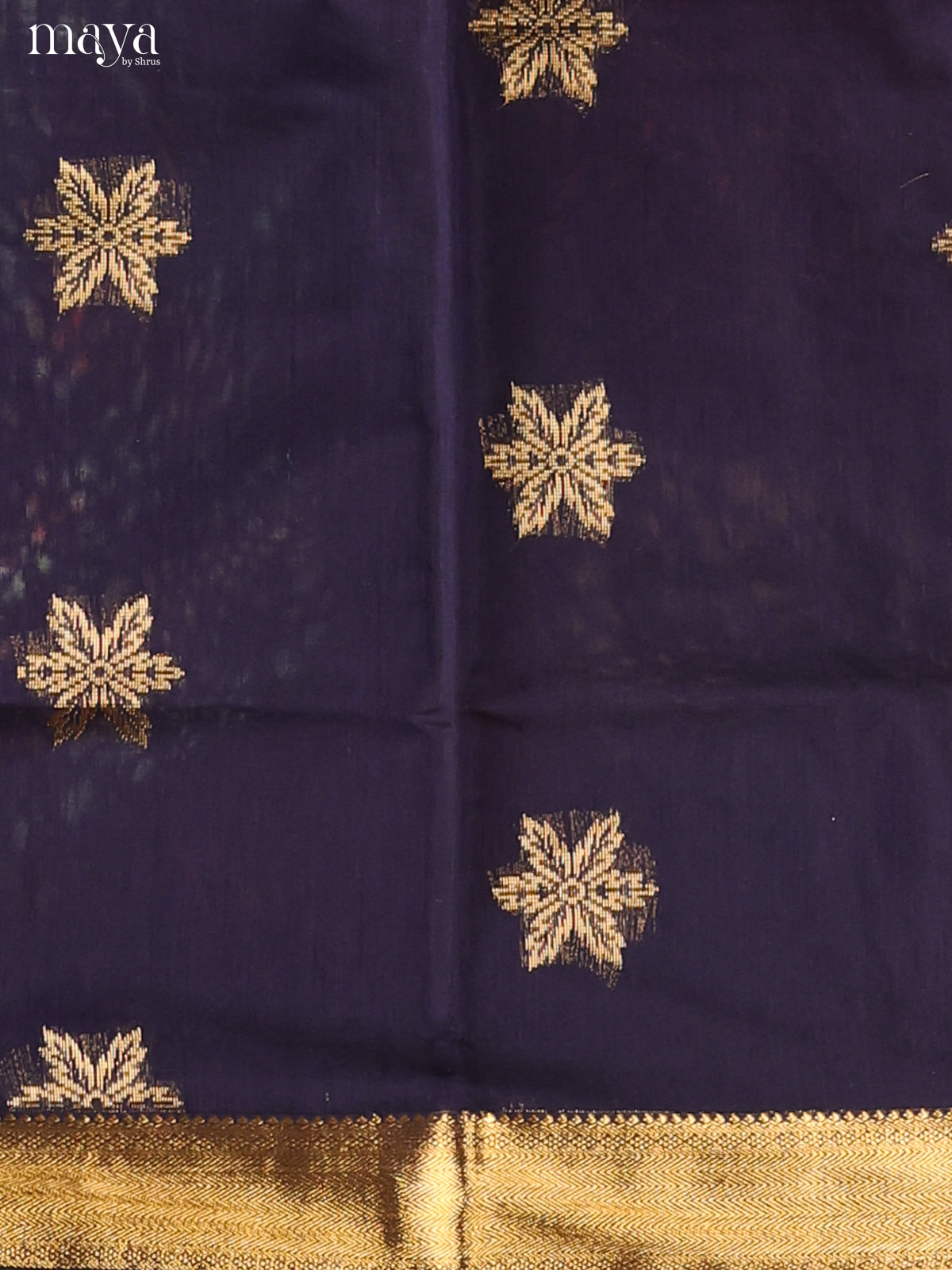 Blue & violet-Semi silkcotton salwar unstitch
