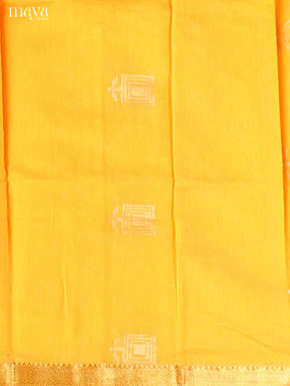 Yellow & Green -Semi silkcotton salwar unstitch