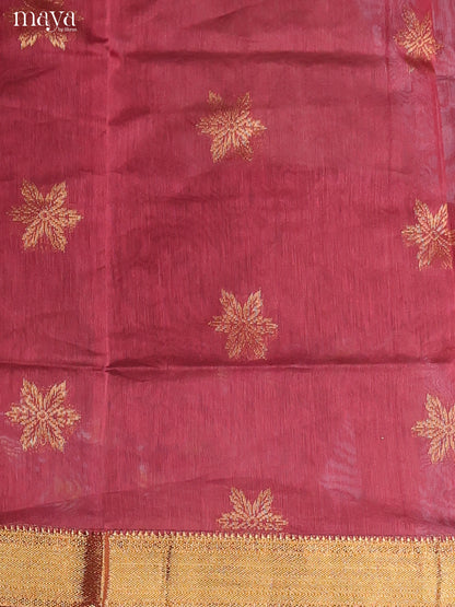 Red & Blue -Semi silkcotton salwar unstitch