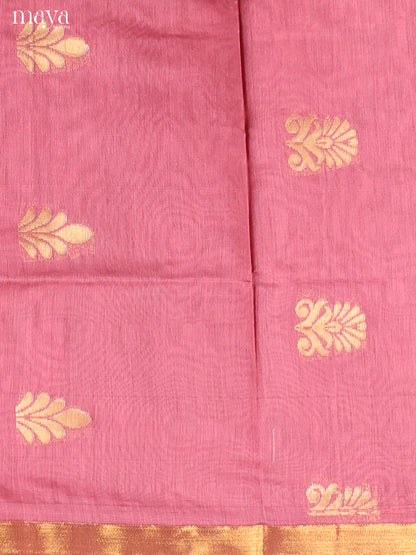 Pink & Blue -Semi silkcotton salwar unstitch