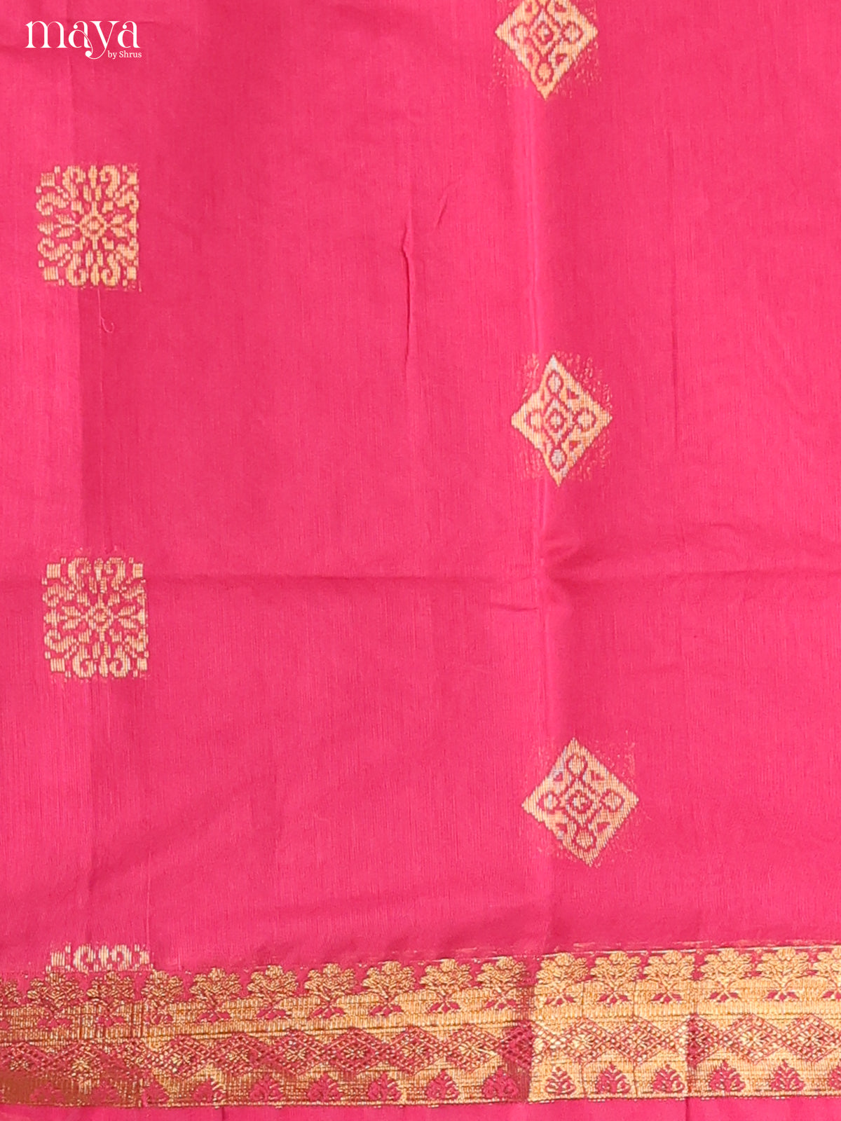Pink & Blue-Semi silkcotton salwar unstitch
