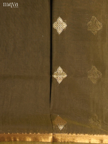 Green & Orangish Pink-Semi silkcotton salwar unstitch