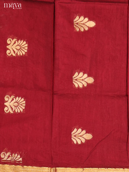 Red &Blue-Semi silkcotton salwar unstitch