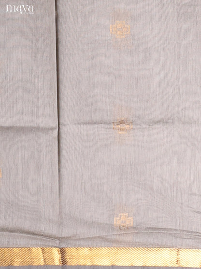 Grey & Black-Semi silkcotton salwar unstitch