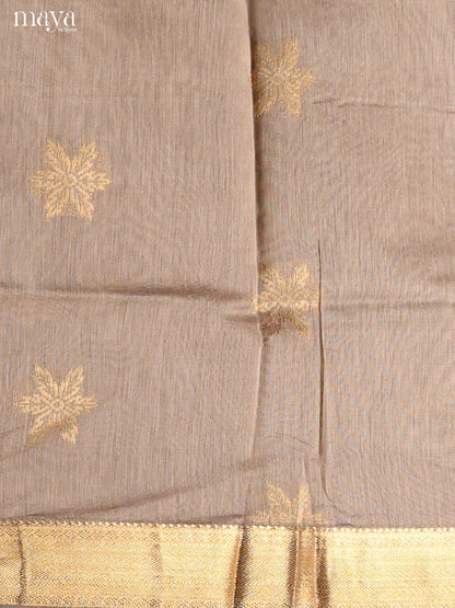 Grey & Black-Semi silkcotton salwar unstitch