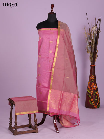Pink& Mauve -Semi silkcotton salwar unstitch