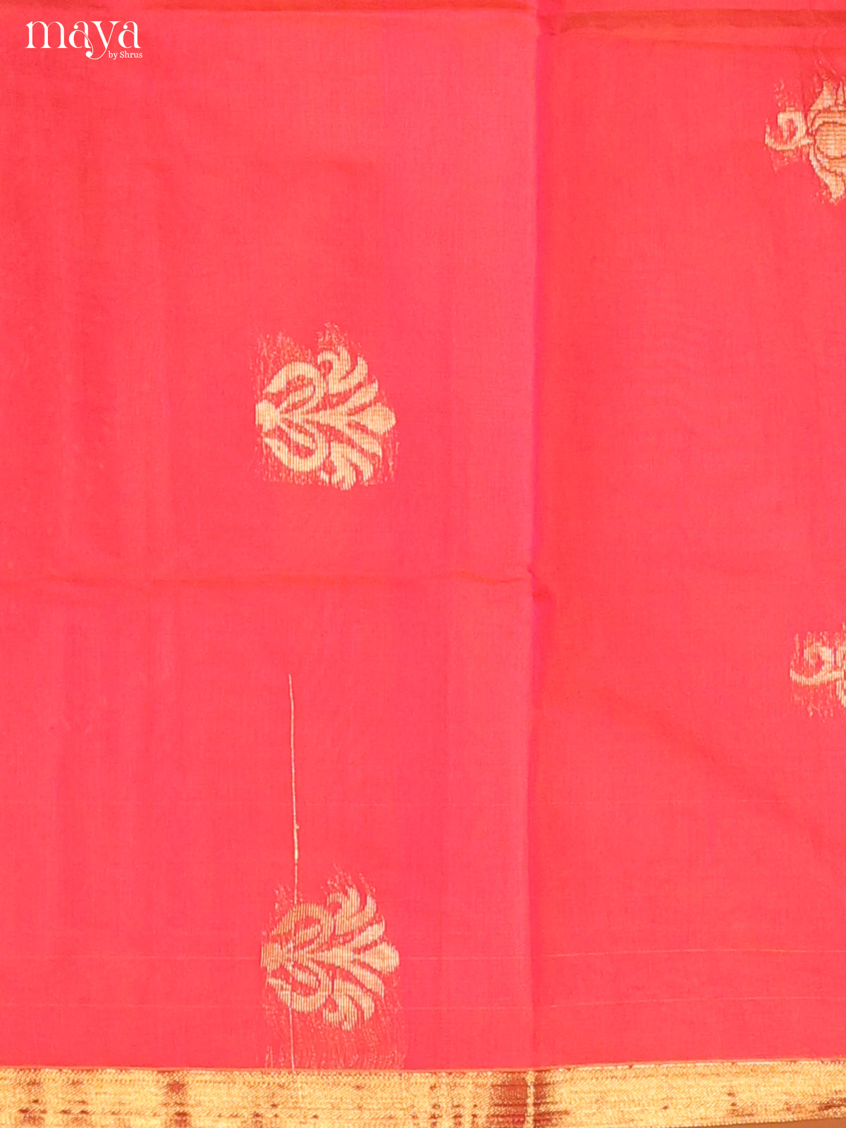 Orangish Pink & Mehandi-Semi silkcotton salwar unstitch
