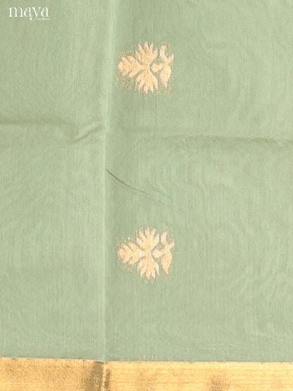 Pastel  Green & Pink-Semi silkcotton salwar unstitch