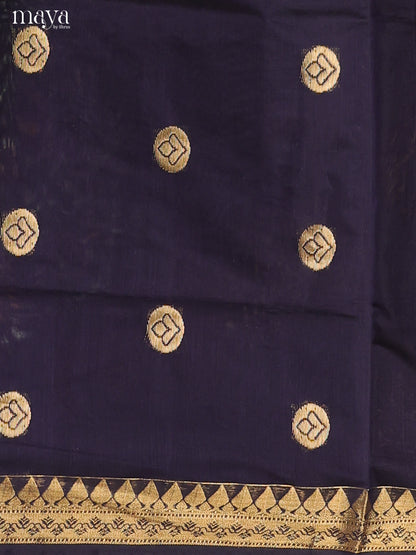 Blue & Maroon-Semi silkcotton salwar unstitch