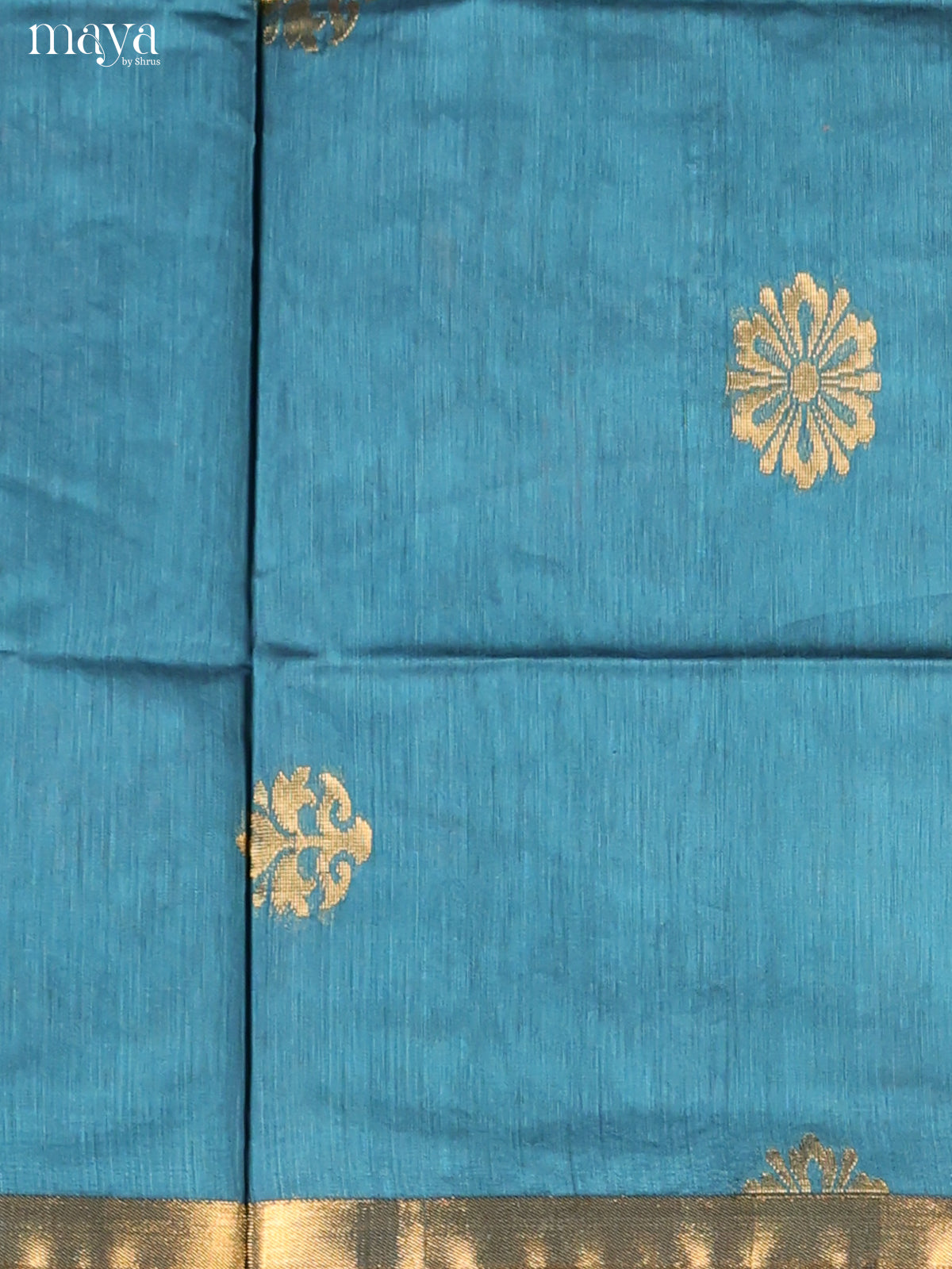Blue & Violet-Semi silkcotton salwar unstitch