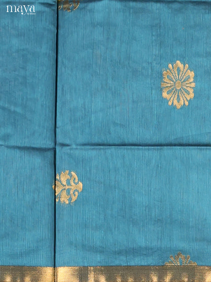 Blue & Violet-Semi silkcotton salwar unstitch