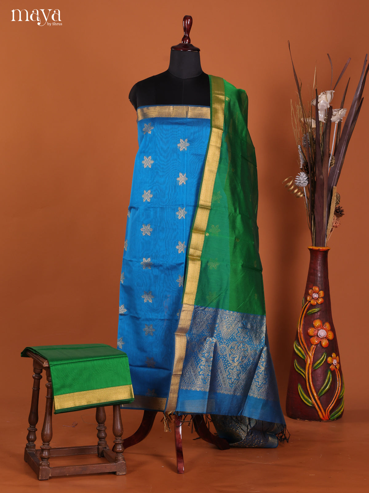 MDK19401-Semi silkcotton salwar unstitch