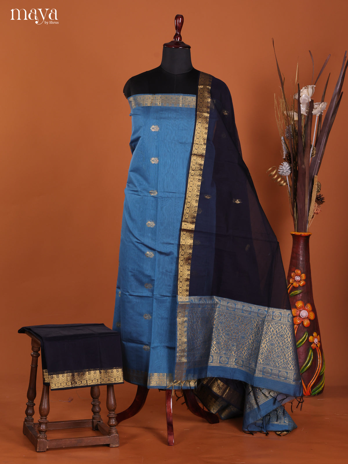 MDK19402-Semi silkcotton salwar unstitch