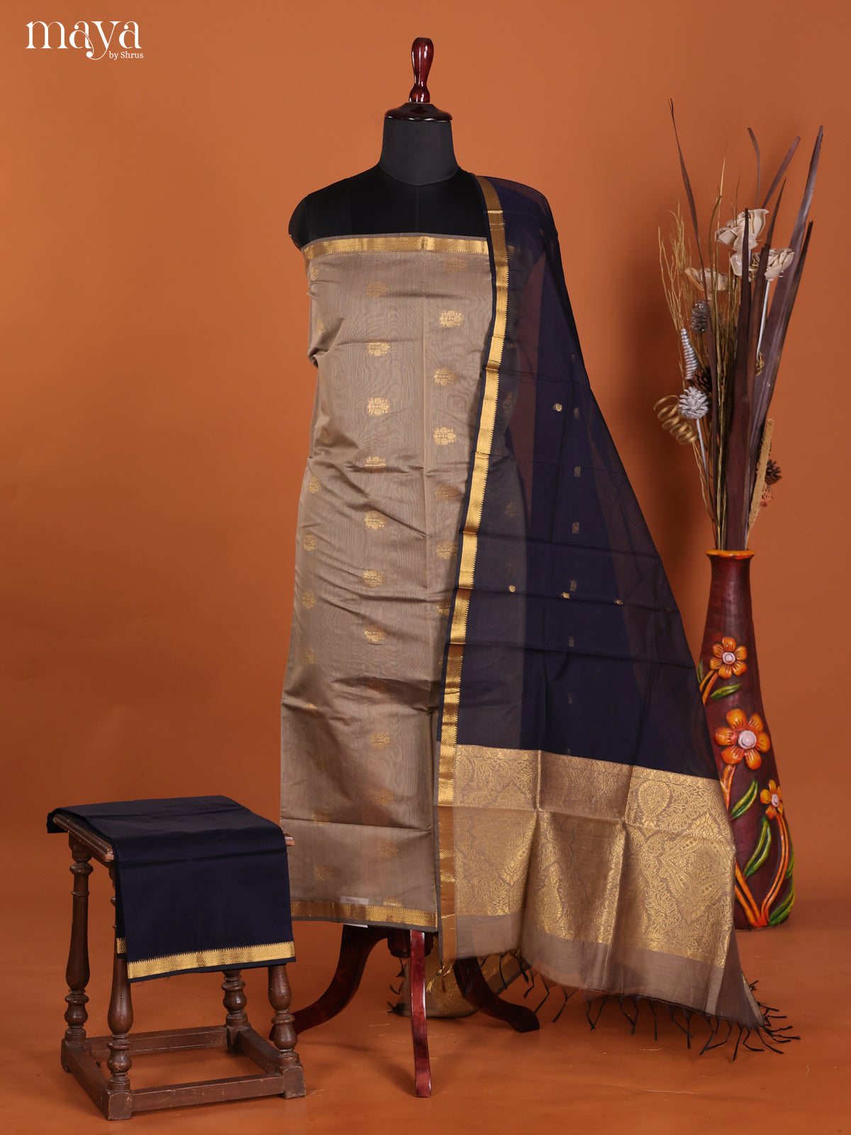 MDK19411-Semi silkcotton salwar unstitch