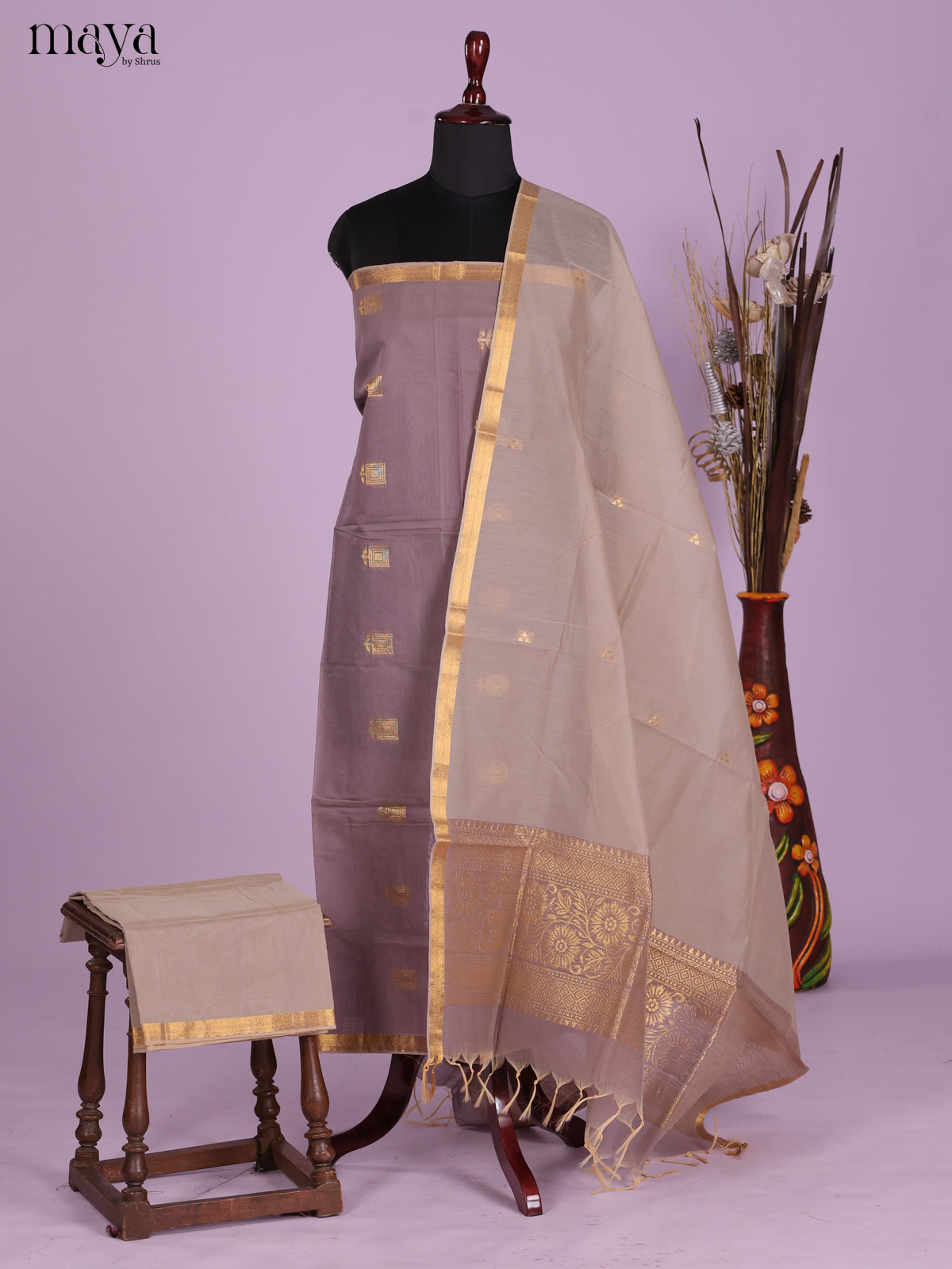 MDK19413-Semi silkcotton salwar unstitch