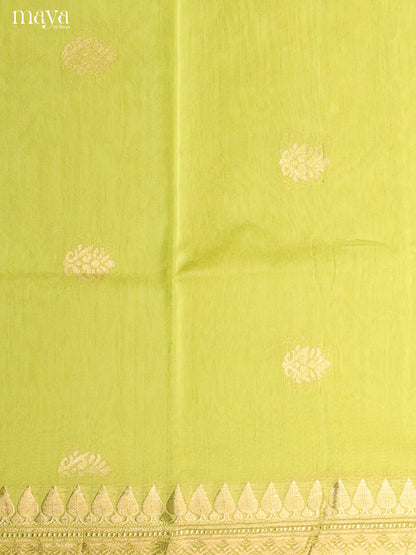 Light Green-Semi silkcotton salwar unstitch