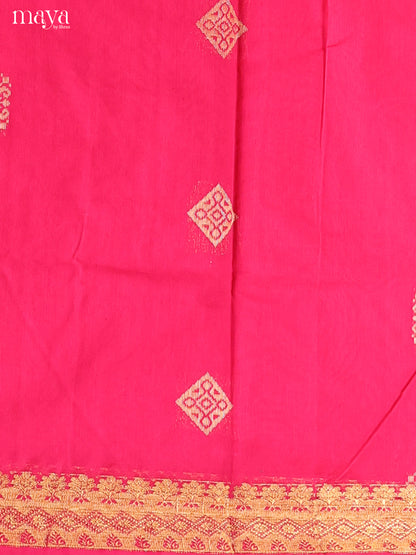 Pink -Semi silkcotton salwar unstitch