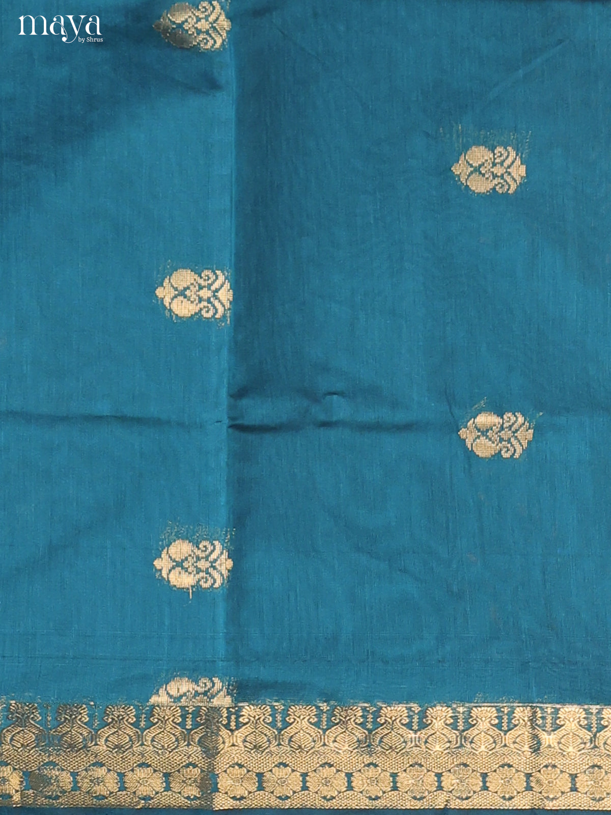 Blue-Semi silkcotton salwar unstitch