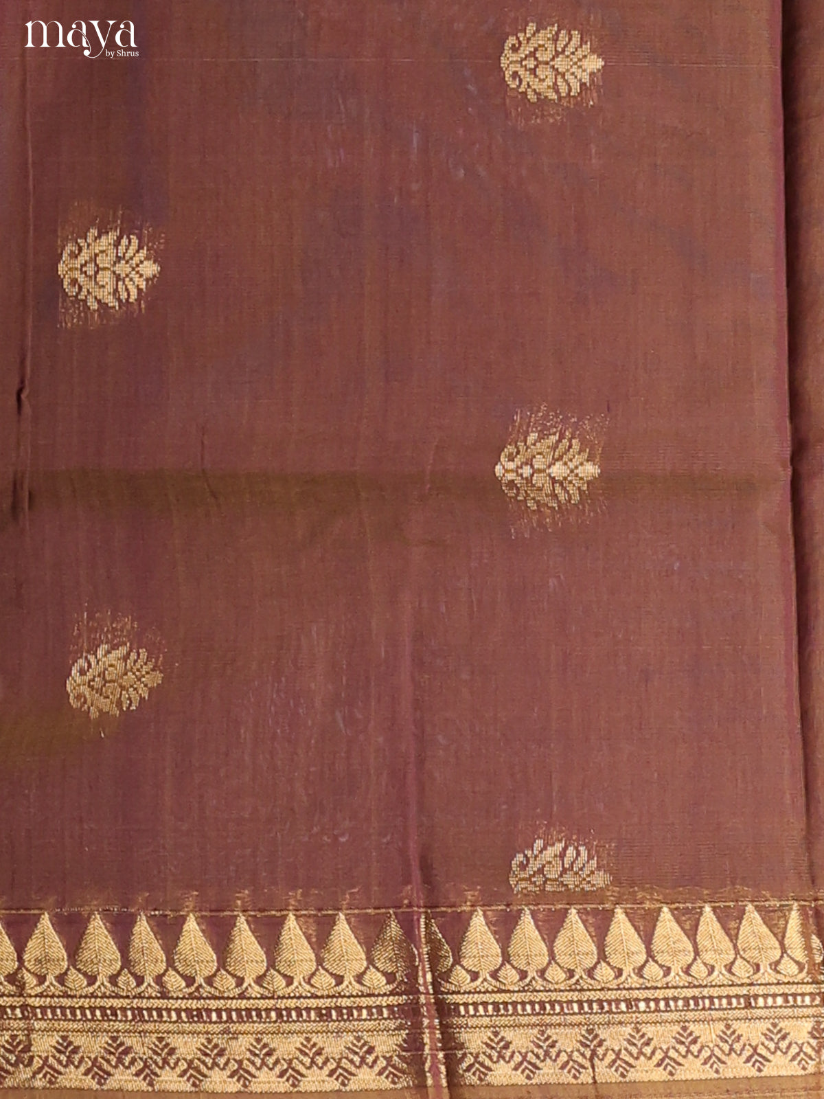 Brown-Semi silkcotton salwar unstitch