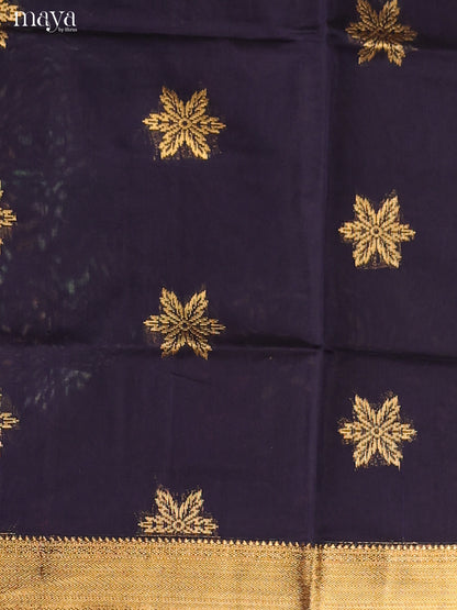Blue -Semi silkcotton salwar unstitch