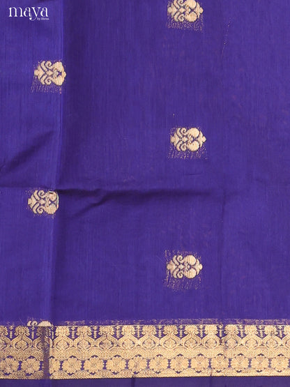 Blue-Semi silkcotton salwar unstitch