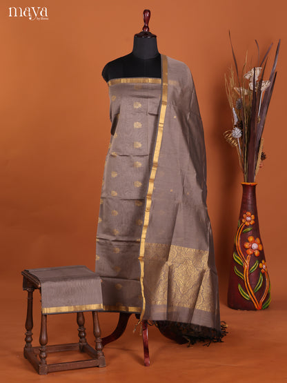 Grey - Semi silkcotton salwar unstitch