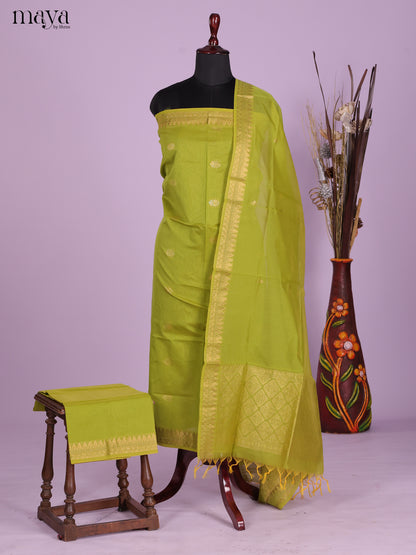 Light Green -Semi silkcotton salwar unstitch