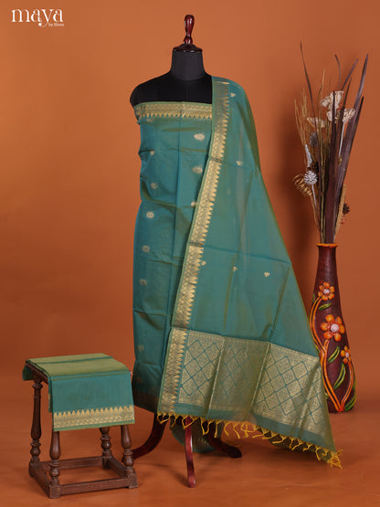 Pastel Green -Semi silkcotton salwar unstitch