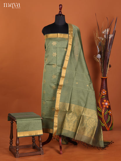 Grey Green-Semi silkcotton salwar unstitch