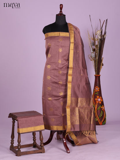 Mauve-Semi silkcotton salwar unstitch