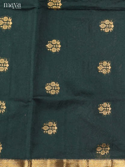 Dark Green -Semi silkcotton salwar unstitch