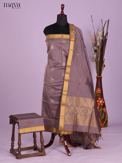 Grey-Semi silkcotton salwar unstitch